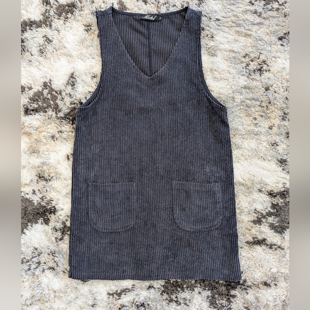 Corduroy Dress By Motel - Slate Blue